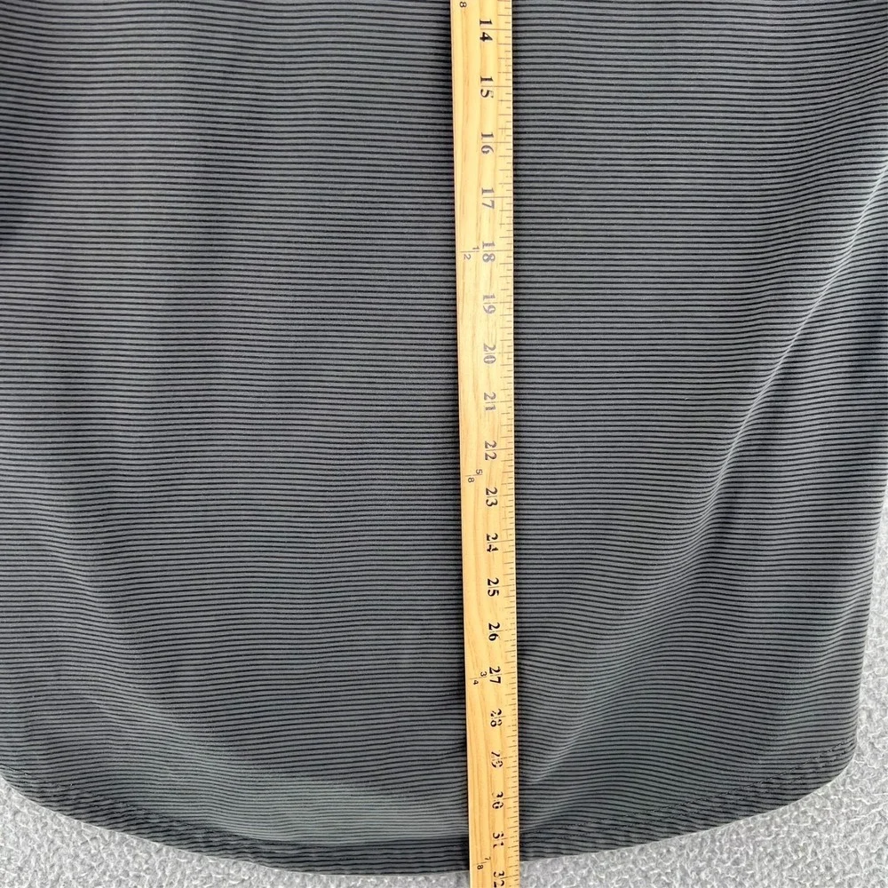 Bylt Shirt Mens Large Gray Drop Cut Lux Tee Short Sleeve‎ Stretch Stripes